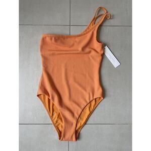 Jonathan Simkhai Swim One Piece Swimsuit Shayna Crinkle Papaya